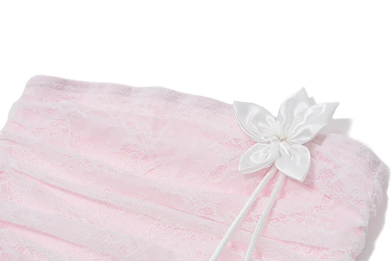Ins  Style  Summer New Sexy Sweet Flower Decorative Mesh Vacation All-match Strapless Vest For Women display picture 18