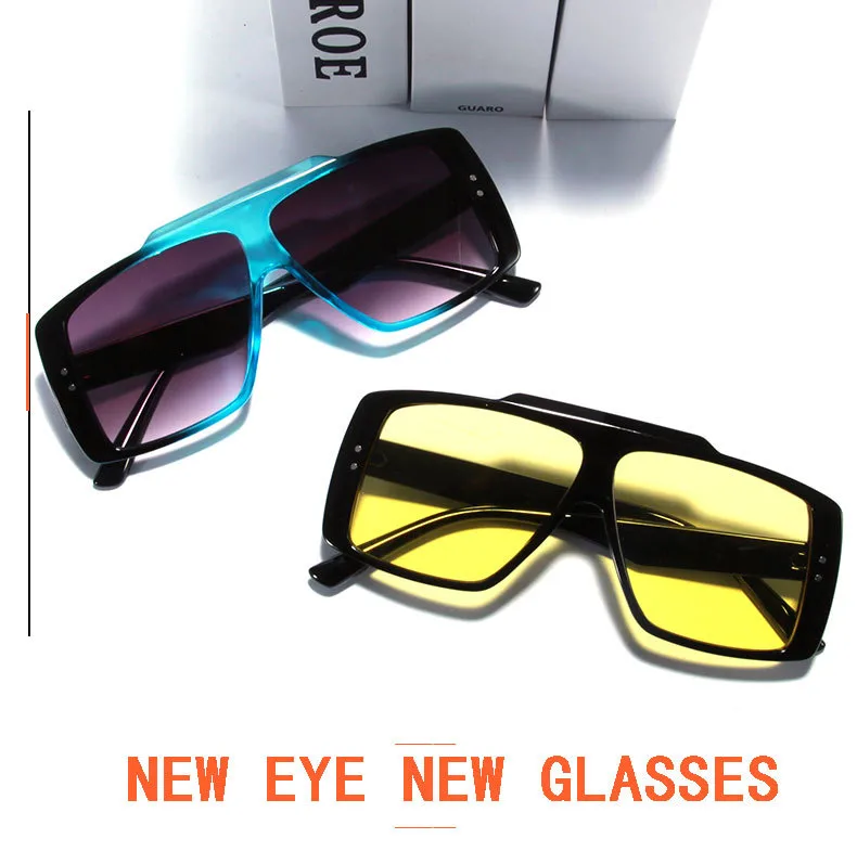 New  Fashion Square Sunglasses  Trendy Men's And Women's Large Frame All-match Sunscreen Sunglasses T22116 display picture 1