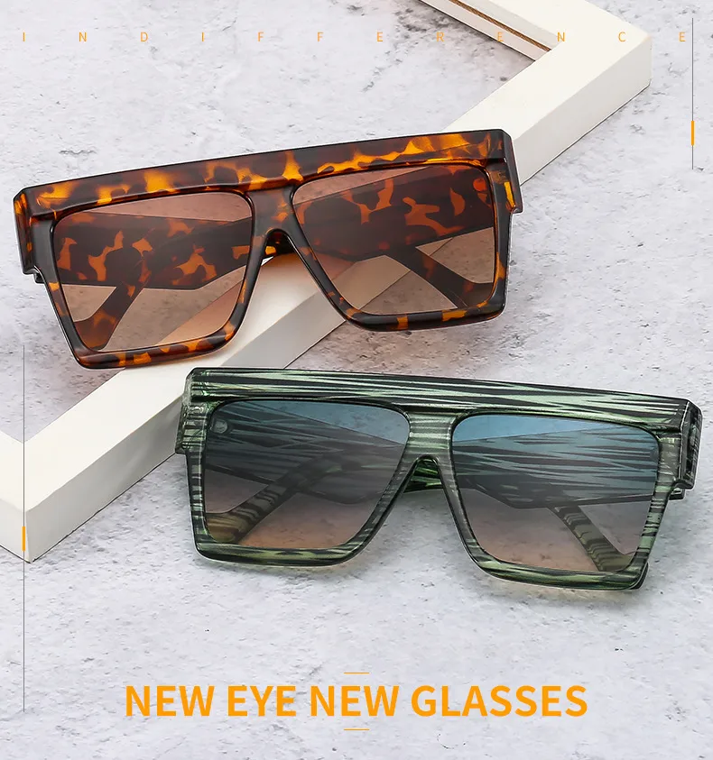 Europe And The United States New Large Frame Men's And Women's Sunglasses  Color Matching Striped Sunglasses Fashion Sunglasses M330 display picture 1