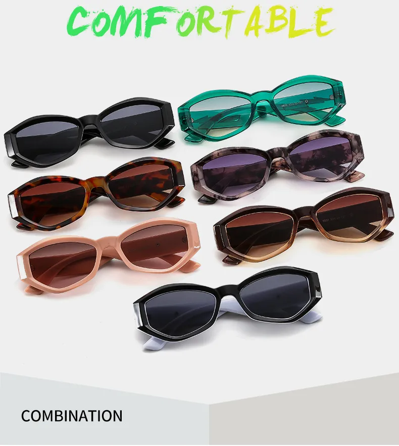 Fashion Personality Trendy Small Frame Sunglasses Lightning Decorative Vintage Glasses Irregular Dazzling Color Men's And Women's  Sunglasses display picture 3