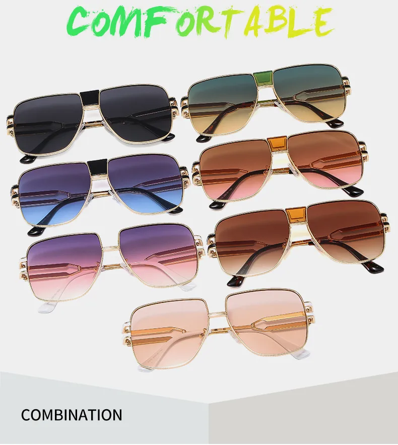 New Frame Metal Color Sunglasses Men's And Women's All-match Elegant Trendy Sunglasses  Ins Glasses M510 display picture 3