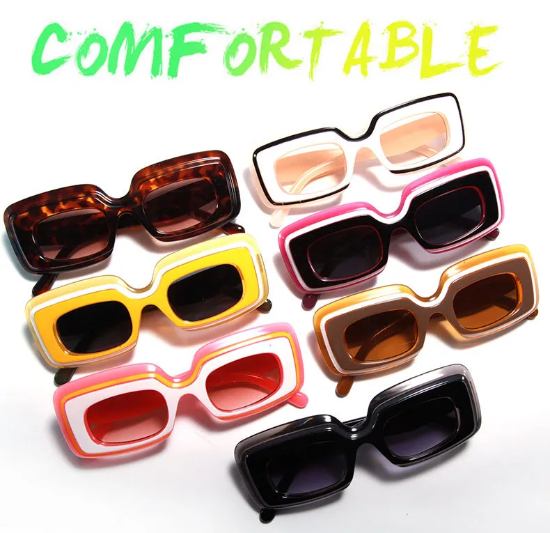 New  Fashion Sunglasses Men's And Women's  Large-frame Square Sunglasses Cool Tide High-value Glasses Frame M6216 display picture 3