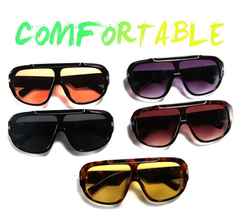 New  Trend Large Frame Goggles  Fashion Sunglasses Men's Anti-ultraviolet Sunglasses Women T22113 display picture 3