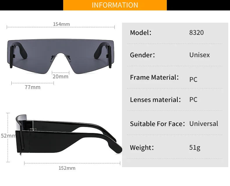 New KZ New Style Men's And Women's Personalized Sunglasses -8320 Fashion Avant-garde  Supply Of Sunglasses display picture 4