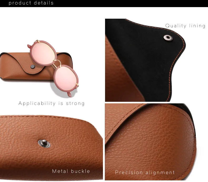 New Foreign Trade Sunglasses Box Compression Oxford Cloth Glasses Box Button Sunglasses Black Brown Packaging Box Wholesale display picture 3