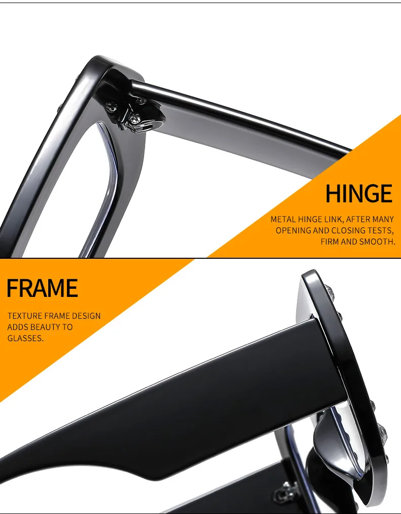 New Diamond-embedded Plain Glasses  Large Frame Color Fashion Personalized Women's Anti-blue Light Glasses 4353p display picture 14