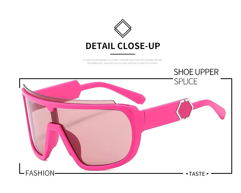 Fashion Fashion A Large Frame Glasses Ball Cool One-piece Sunglasses Riding Men's And Women's Sunglasses 891 display picture 1