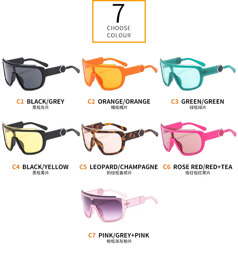 Fashion Fashion A Large Frame Glasses Ball Cool One-piece Sunglasses Riding Men's And Women's Sunglasses 891 display picture 4