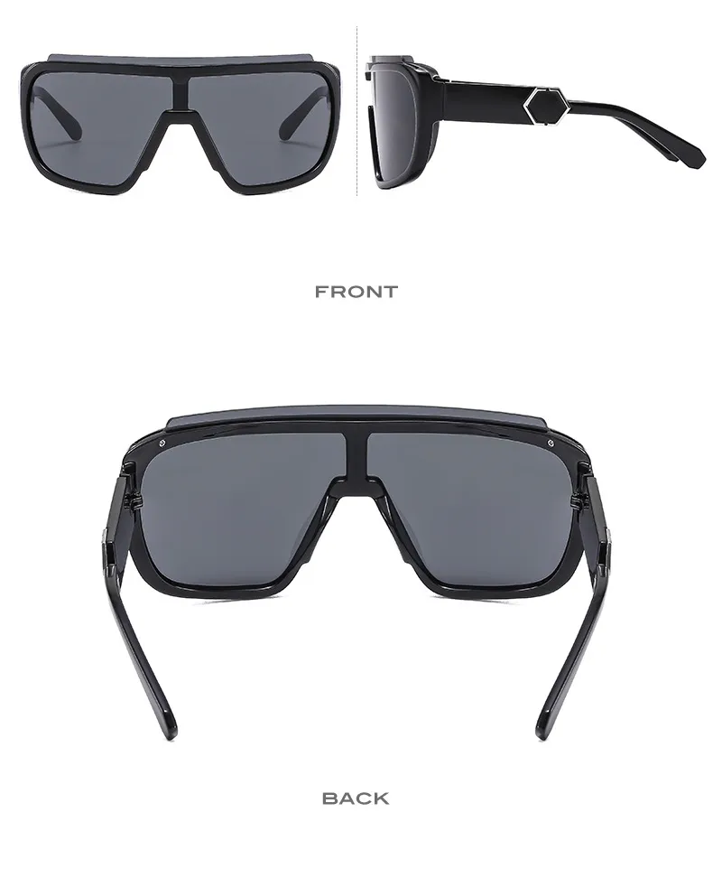 Fashion Fashion A Large Frame Glasses Ball Cool One-piece Sunglasses Riding Men's And Women's Sunglasses 891 display picture 6