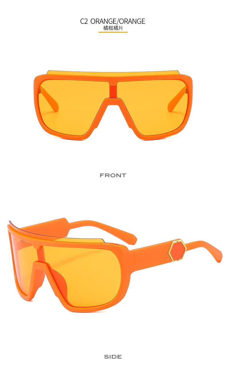 Fashion Fashion A Large Frame Glasses Ball Cool One-piece Sunglasses Riding Men's And Women's Sunglasses 891 display picture 7