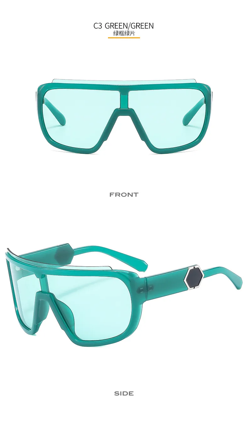 Fashion Fashion A Large Frame Glasses Ball Cool One-piece Sunglasses Riding Men's And Women's Sunglasses 891 display picture 8