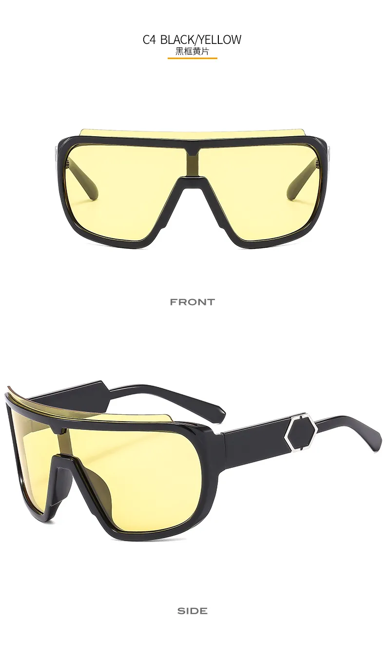 Fashion Fashion A Large Frame Glasses Ball Cool One-piece Sunglasses Riding Men's And Women's Sunglasses 891 display picture 9