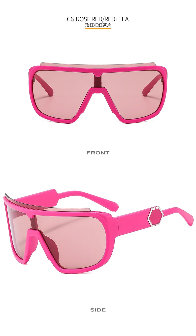 Fashion Fashion A Large Frame Glasses Ball Cool One-piece Sunglasses Riding Men's And Women's Sunglasses 891 display picture 11