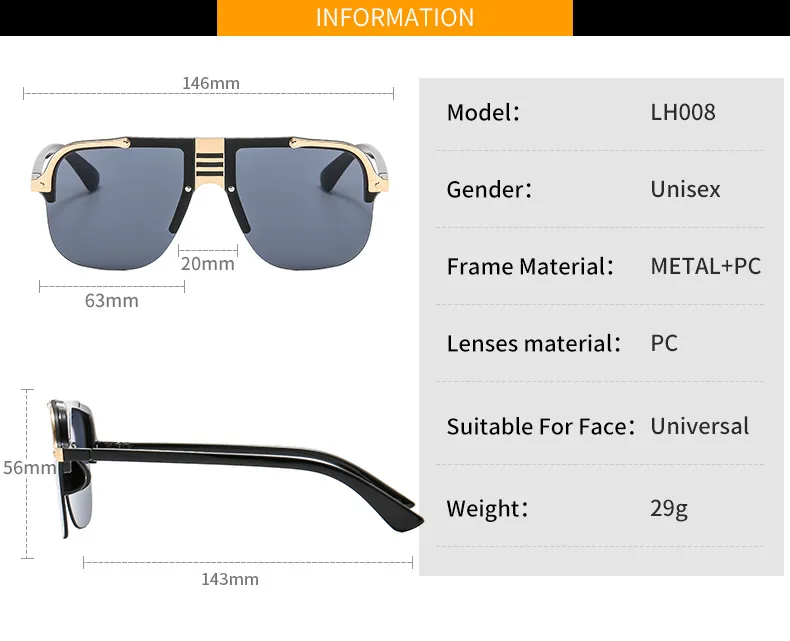 Europe And The United States New  Metal Sunglasses Personalized Men And Women Sunglasses Sunglasses display picture 4