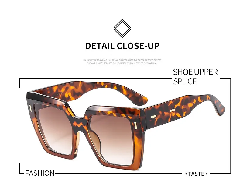 Retro Large Frame Color Matching Sunglasses M6146 Men And Women Face Repair Online Celebrity Sunglasses  Fashion Sunglasses display picture 2