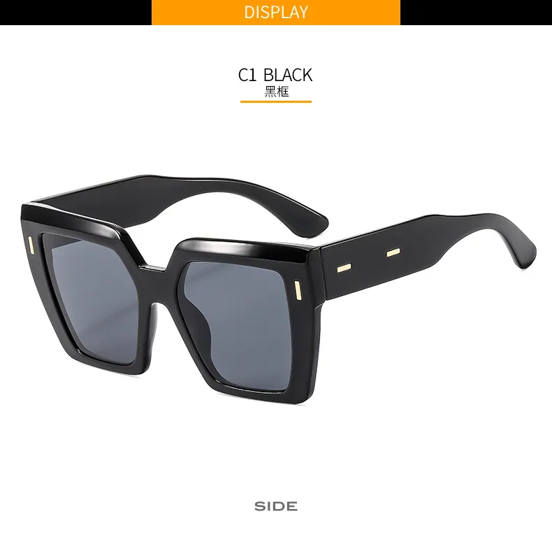 Retro Large Frame Color Matching Sunglasses M6146 Men And Women Face Repair Online Celebrity Sunglasses  Fashion Sunglasses display picture 6