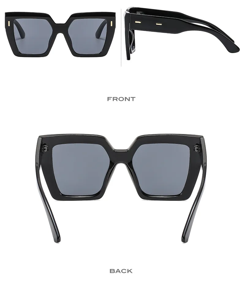 Retro Large Frame Color Matching Sunglasses M6146 Men And Women Face Repair Online Celebrity Sunglasses  Fashion Sunglasses display picture 7