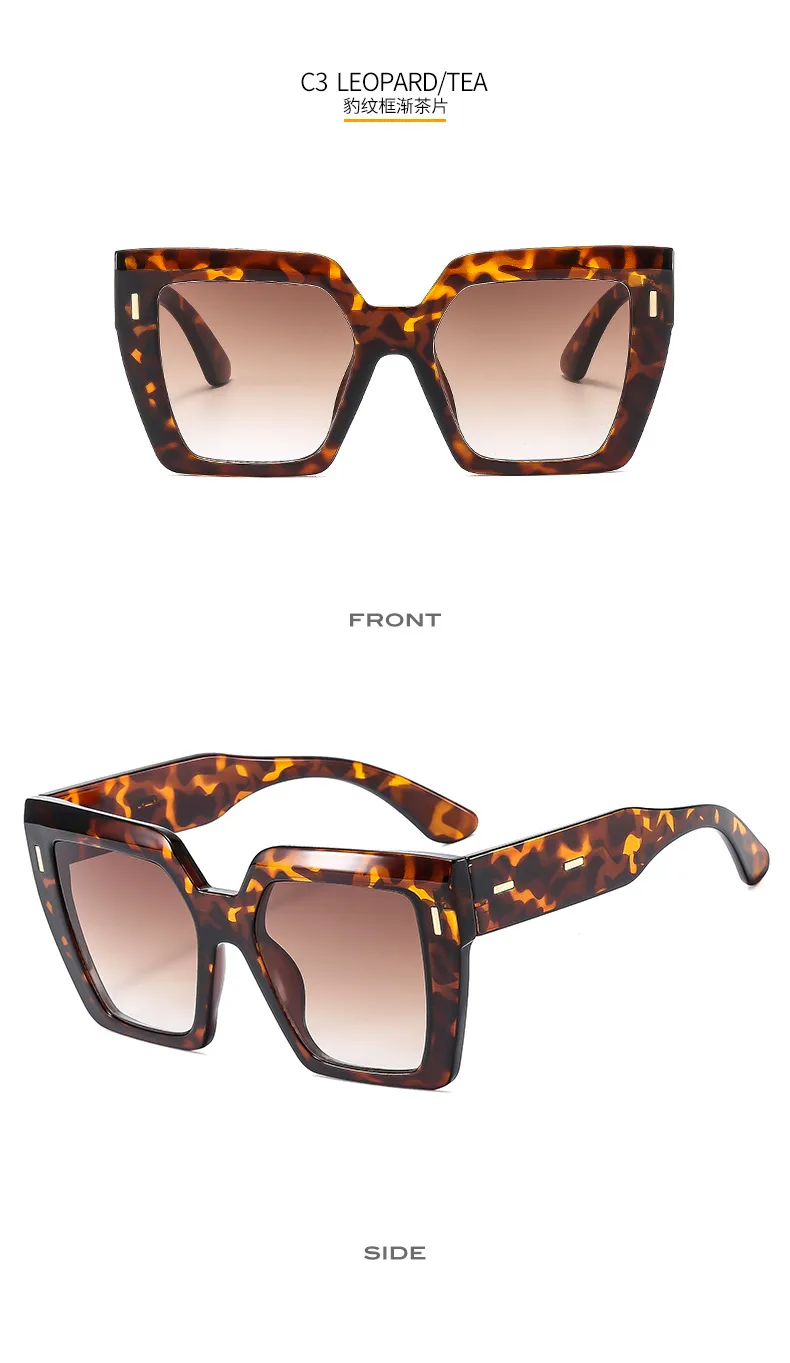Retro Large Frame Color Matching Sunglasses M6146 Men And Women Face Repair Online Celebrity Sunglasses  Fashion Sunglasses display picture 9