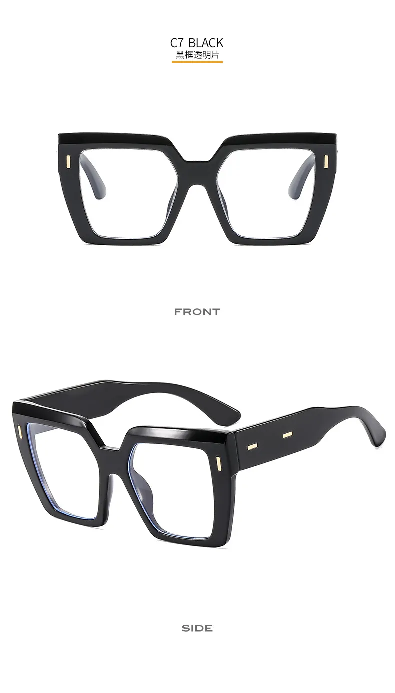 Retro Large Frame Color Matching Sunglasses M6146 Men And Women Face Repair Online Celebrity Sunglasses  Fashion Sunglasses display picture 13