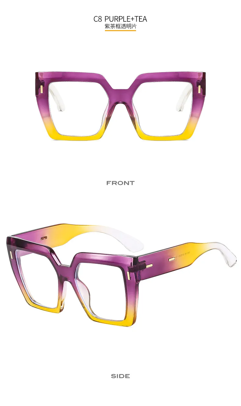 Retro Large Frame Color Matching Sunglasses M6146 Men And Women Face Repair Online Celebrity Sunglasses  Fashion Sunglasses display picture 14