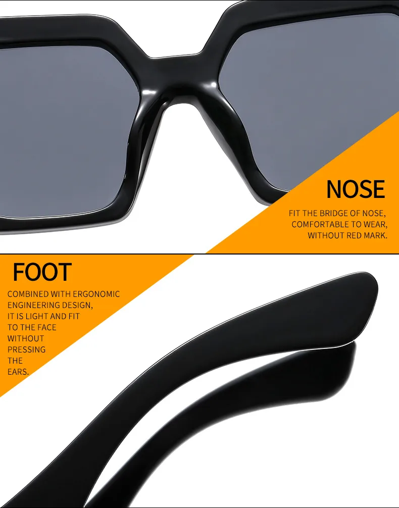 Retro Large Frame Color Matching Sunglasses M6146 Men And Women Face Repair Online Celebrity Sunglasses  Fashion Sunglasses display picture 18