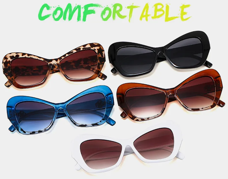 New Cat Eye Women's Sunglasses  Fashion Face Repair Retro Gorgeous Sunglasses  Plain Glasses M447 display picture 3