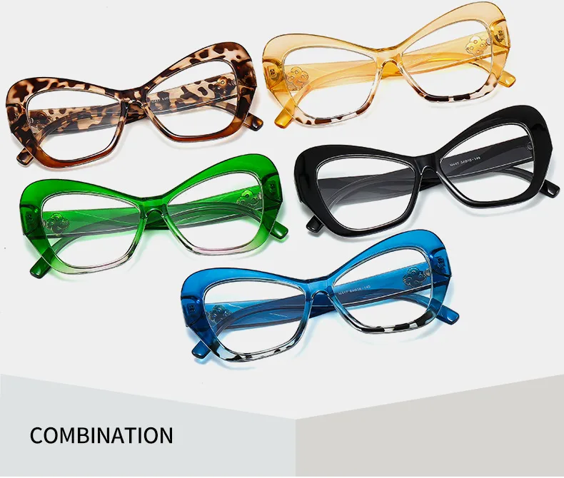 New Cat Eye Women's Sunglasses  Fashion Face Repair Retro Gorgeous Sunglasses  Plain Glasses M447 display picture 4