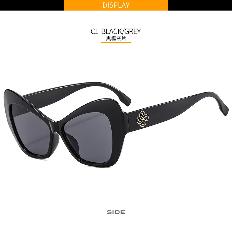 New Cat Eye Women's Sunglasses  Fashion Face Repair Retro Gorgeous Sunglasses  Plain Glasses M447 display picture 7