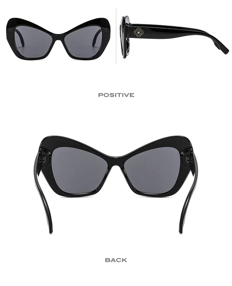 New Cat Eye Women's Sunglasses  Fashion Face Repair Retro Gorgeous Sunglasses  Plain Glasses M447 display picture 8