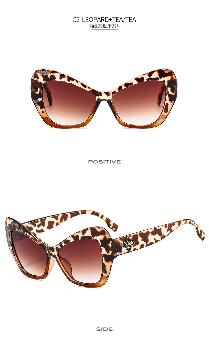 New Cat Eye Women's Sunglasses  Fashion Face Repair Retro Gorgeous Sunglasses  Plain Glasses M447 display picture 9