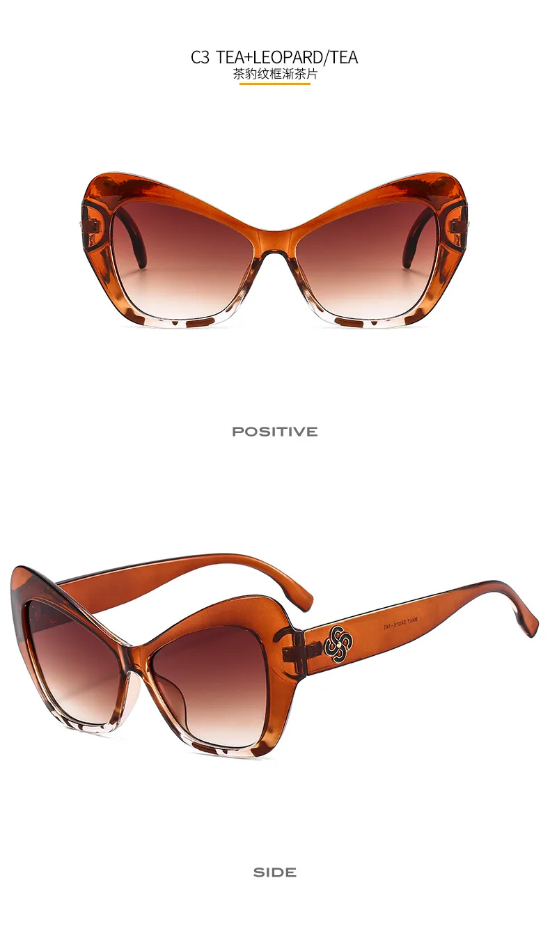 New Cat Eye Women's Sunglasses  Fashion Face Repair Retro Gorgeous Sunglasses  Plain Glasses M447 display picture 10
