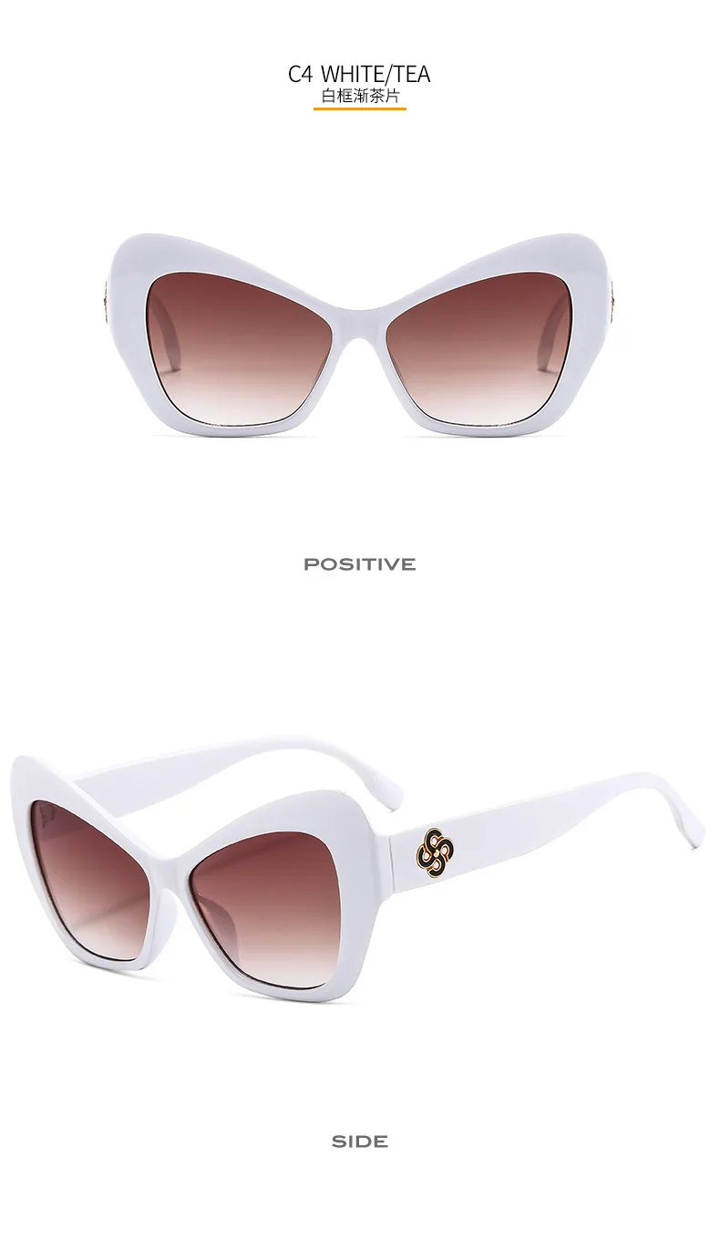New Cat Eye Women's Sunglasses  Fashion Face Repair Retro Gorgeous Sunglasses  Plain Glasses M447 display picture 11