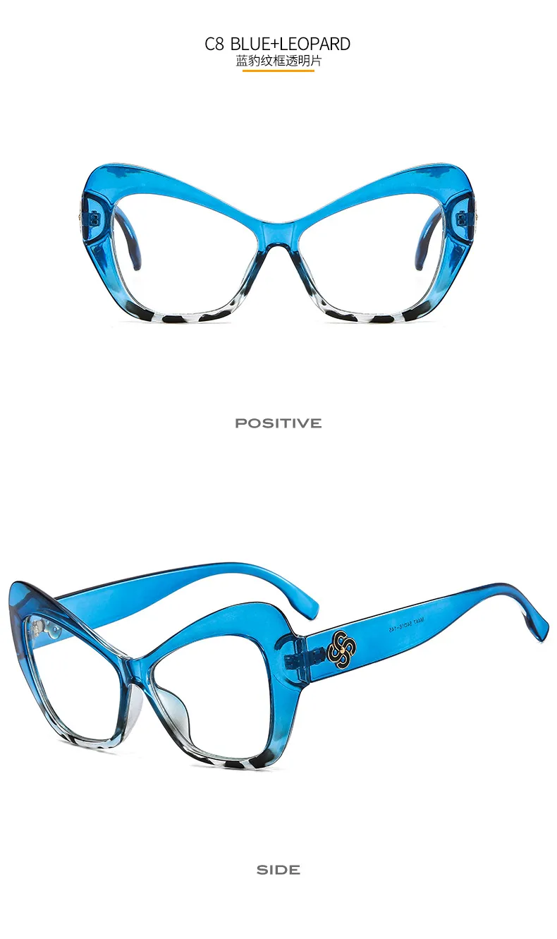 New Cat Eye Women's Sunglasses  Fashion Face Repair Retro Gorgeous Sunglasses  Plain Glasses M447 display picture 15