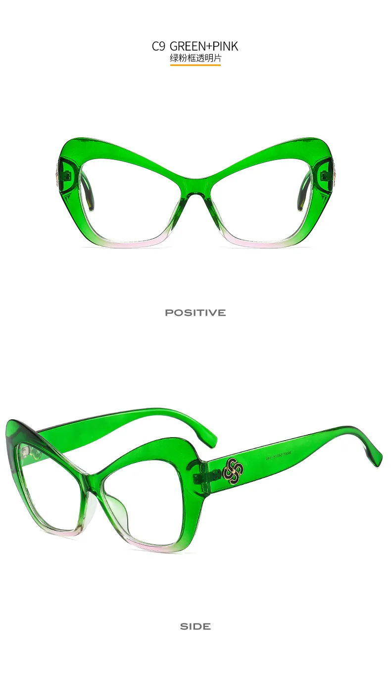 New Cat Eye Women's Sunglasses  Fashion Face Repair Retro Gorgeous Sunglasses  Plain Glasses M447 display picture 16