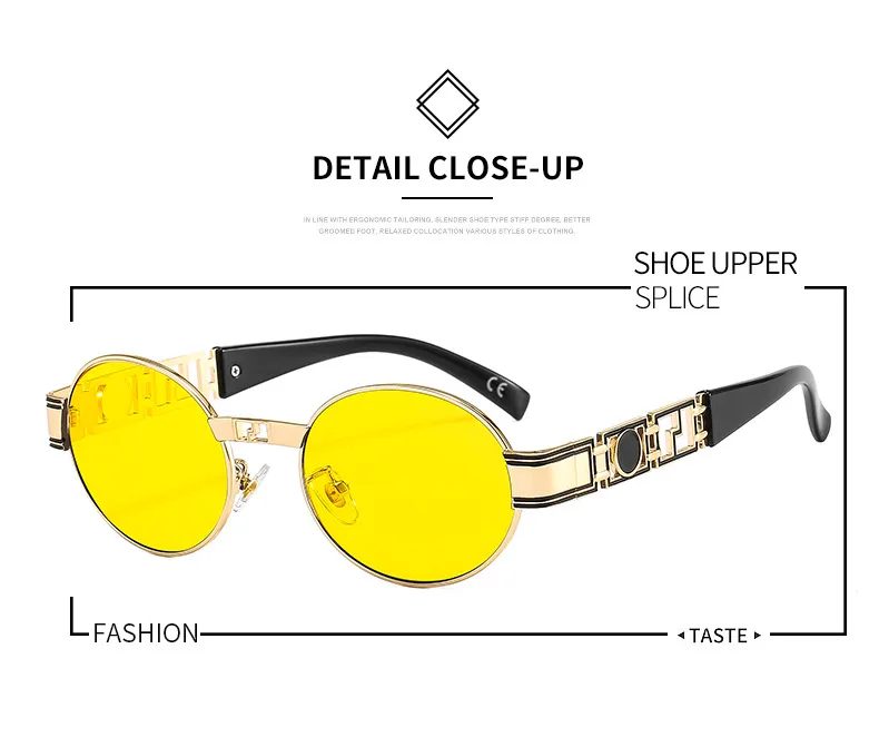 50629 Metal Punk Craft Sunglasses Oval Frame All-Match Street Photographing Instagram Style Trendy Rock Sunglasses For Men And Women display picture 2