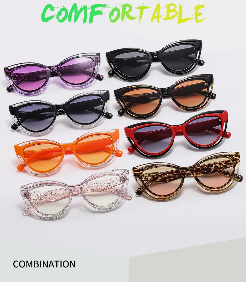 Cat's Eye New Ladies Color Sunglasses 2  Favorite Hot-selling All-match Temperament Sunglasses display picture 3