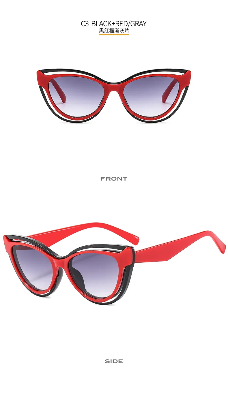 Cat's Eye New Ladies Color Sunglasses 2  Favorite Hot-selling All-match Temperament Sunglasses display picture 9