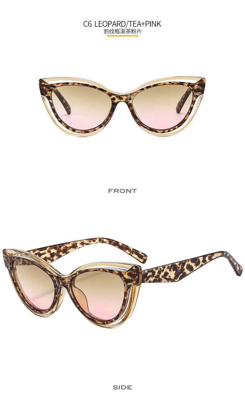 Cat's Eye New Ladies Color Sunglasses 2  Favorite Hot-selling All-match Temperament Sunglasses display picture 12