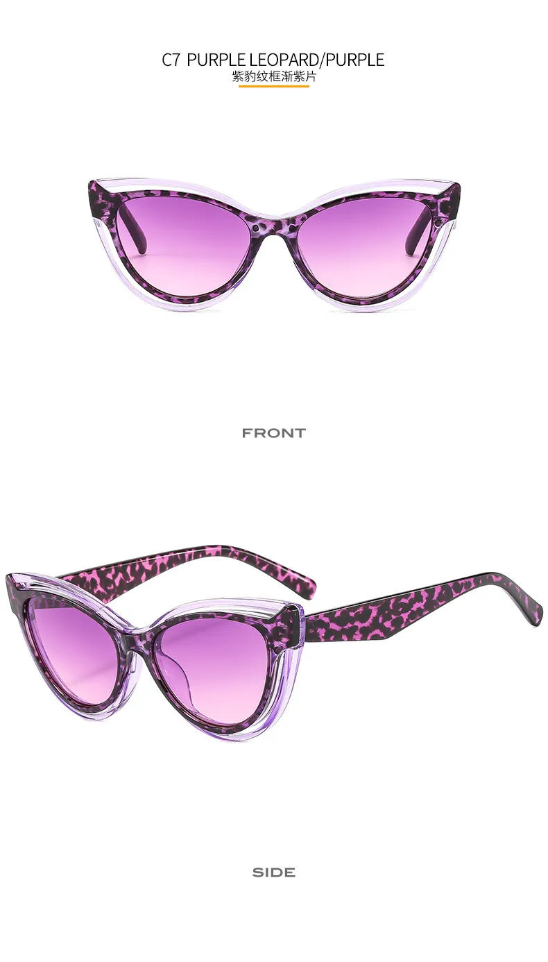 Cat's Eye New Ladies Color Sunglasses 2  Favorite Hot-selling All-match Temperament Sunglasses display picture 13