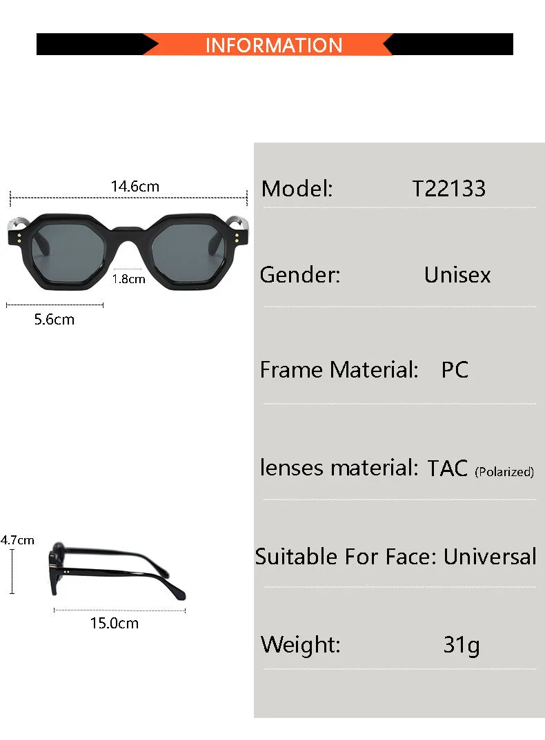 New  Polygon Sunglasses Trembles With Outdoor Riding Concave Sunglasses T22133 display picture 5