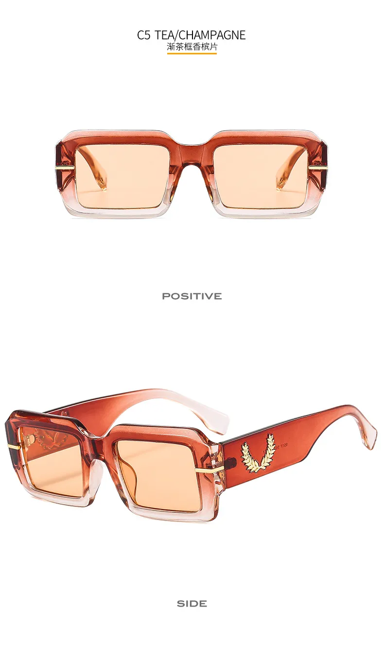 Summer New Box Men's And Women's Sunglasses Fashion Retro Gorgeous Color  Internet Red Sunglasses 9517 display picture 11