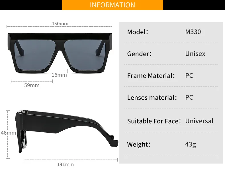Europe And The United States New Large Frame Men's And Women's Sunglasses  Color Matching Striped Sunglasses Fashion Sunglasses M330 display picture 4
