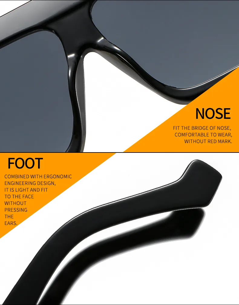 Europe And The United States New Large Frame Men's And Women's Sunglasses  Color Matching Striped Sunglasses Fashion Sunglasses M330 display picture 15