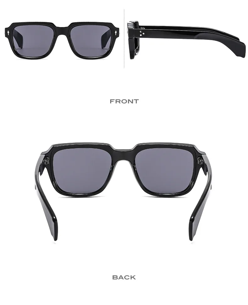 (T22082) New Box Men's And Women's Business Sunglasses  Trend Flat Mirror Rice Nail Vintage Glasses display picture 7