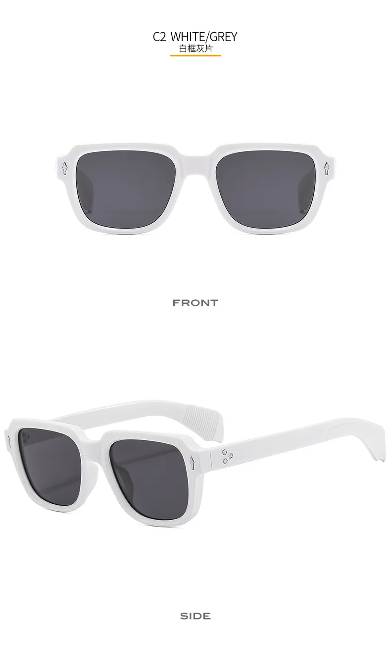 (T22082) New Box Men's And Women's Business Sunglasses  Trend Flat Mirror Rice Nail Vintage Glasses display picture 8