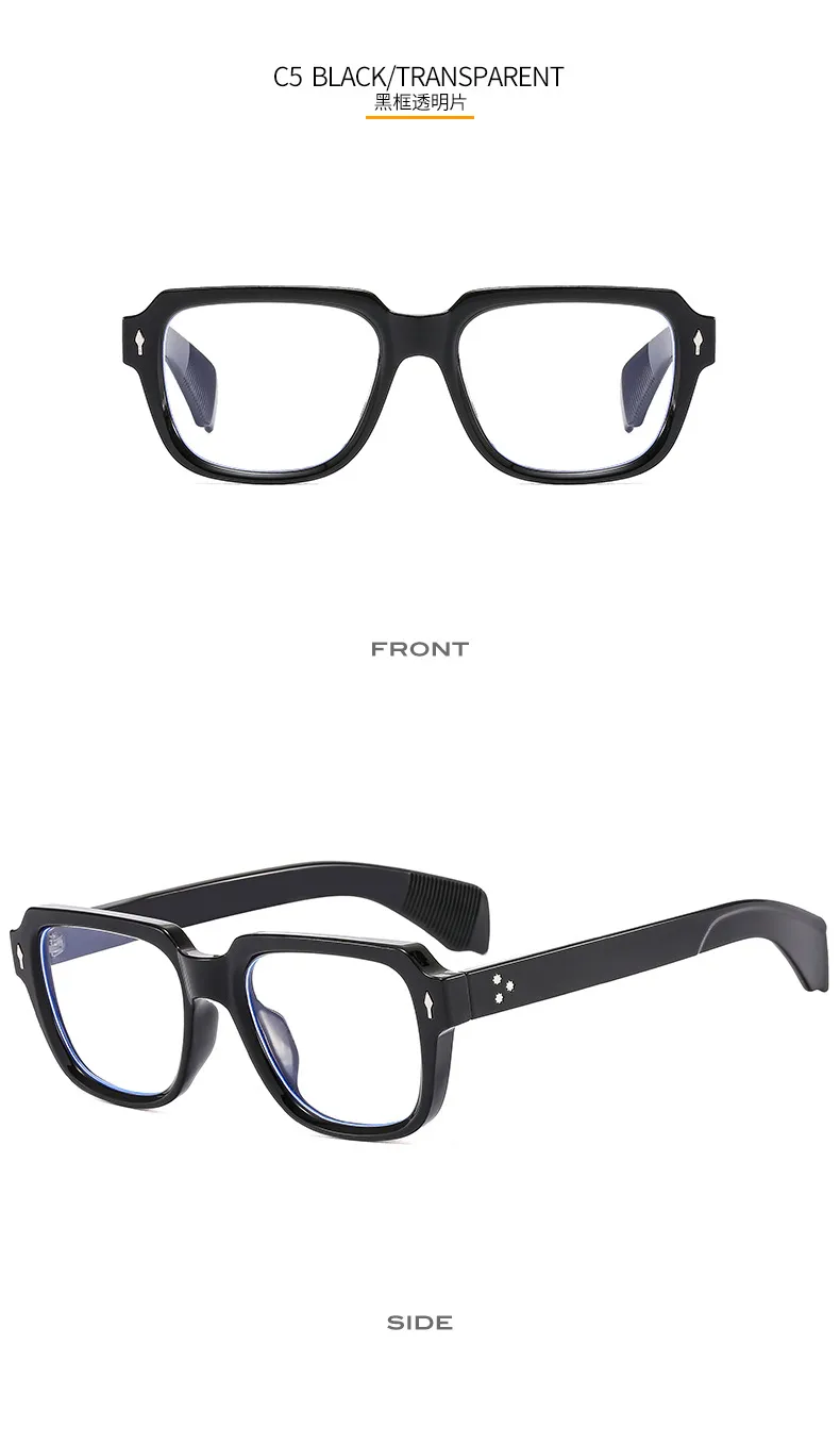 (T22082) New Box Men's And Women's Business Sunglasses  Trend Flat Mirror Rice Nail Vintage Glasses display picture 11