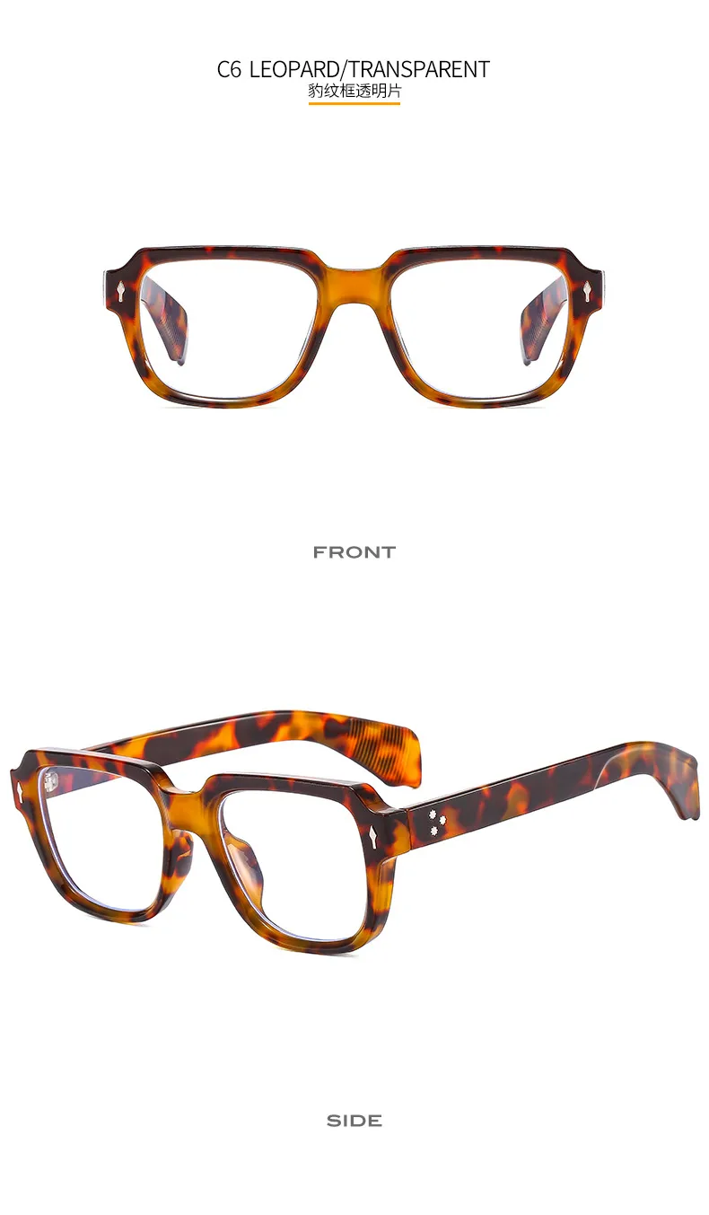 (T22082) New Box Men's And Women's Business Sunglasses  Trend Flat Mirror Rice Nail Vintage Glasses display picture 12