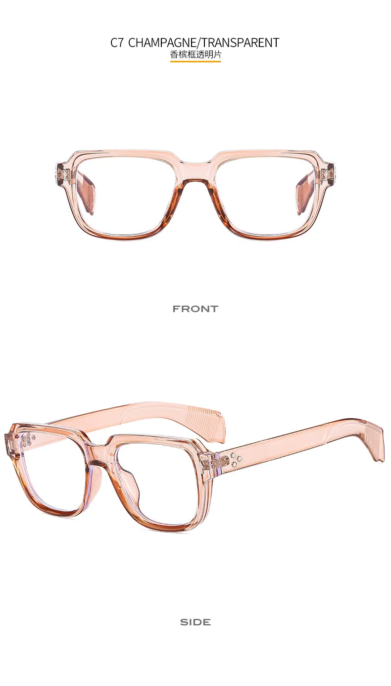 (T22082) New Box Men's And Women's Business Sunglasses  Trend Flat Mirror Rice Nail Vintage Glasses display picture 13