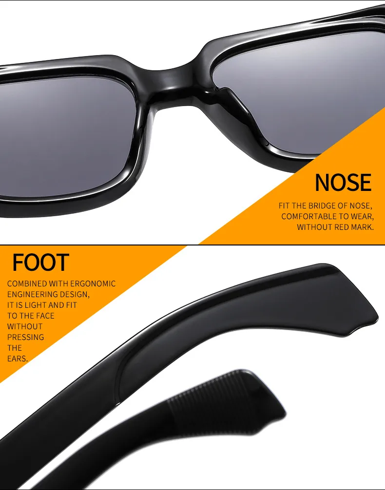(T22082) New Box Men's And Women's Business Sunglasses  Trend Flat Mirror Rice Nail Vintage Glasses display picture 15