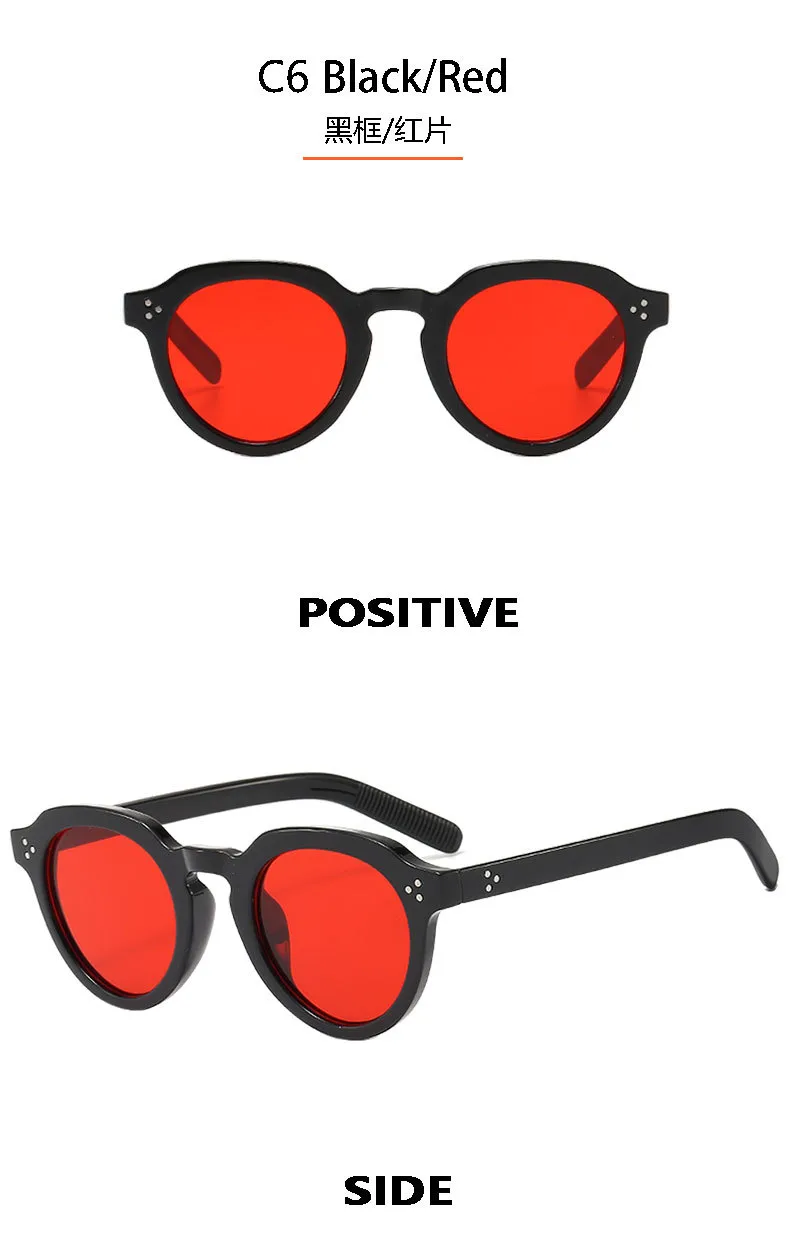 New Retro Simple Oval Casual Men's And Women's Rice Nail Sunglasses Small Frame Gradient Color Matching Sunglasses T22124 display picture 13